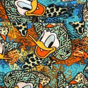Lularoe Disney collection Donald Duck cowboy hat jungle safari leggings OS